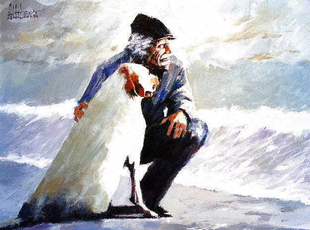 Best Friends 2016 20x25 Original Painting - Aldo Luongo