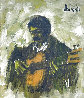 Guitar Player 40x30 - Huge - Early Original Painting by Aldo Luongo - 0