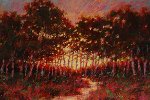 Delta Dusk Sacramento California 1992 Original Painting - Aldo Luongo