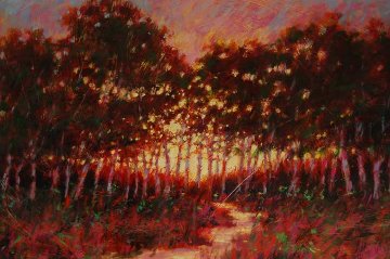 Delta Dusk Sacramento California 1992 Original Painting - Aldo Luongo Delta Dusk Sacramento California 1992 Original Painting - Aldo Luongo