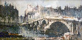 European City 1961 15x30 Original Painting - Aldo Luongo