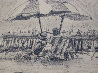 California Beach Drawing 1978 5x10 - Santa Monica Drawing by Aldo Luongo - 2