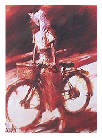 Girl on Bicycle 1993 Limited Edition Print - Aldo Luongo