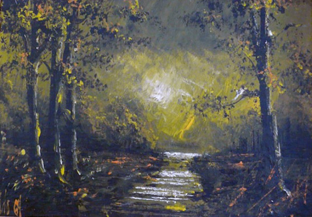 Untitled Landscape 1964 10x14 Original Painting by Aldo Luongo Untitled Landscape 1964 10x14 Original Painting by Aldo Luongo