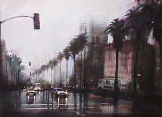 Rainy Day on Wilshire - Los Angeles, LA - Ca Limited Edition Print by Aldo Luongo