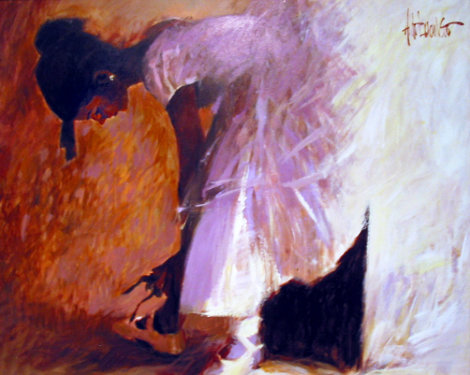 Ballerina 28x35 Original Painting - Aldo Luongo