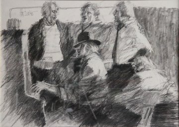 Hawk And Friends Drawing 1988 33x40 Works on Paper (not prints) by Aldo Luongo