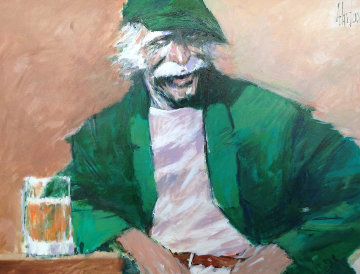Hawk 1990 46x36 Huge Original Painting - Aldo Luongo Hawk 1990 46x36 Huge Original Painting - Aldo Luongo