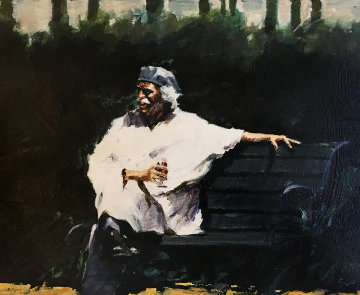 A Glass At the Chateau 2009 32x27 Original Painting by Aldo Luongo