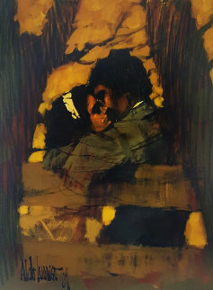 Lovers At the Park 1969 33x43 (Early) Original Painting - Aldo Luongo Lovers At the Park 1969 33x43 (Early) Original Painting - Aldo Luongo