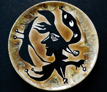 Grand Tete Ceramic Plate 1950 15 in Sculpture - Jean Lurcat Grand Tete Ceramic Plate 1950 15 in Sculpture - Jean Lurcat