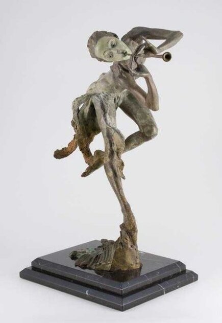 Trumpeter 1/4 Bronze Sculpture 1993 19 in by Richard MacDonald