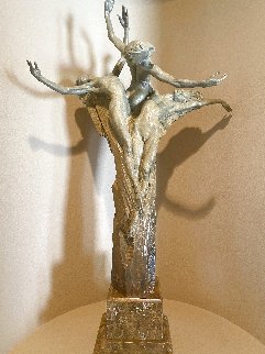 Three Graces, 1/4 Life Bronze Sculpture 2002 45 in Sculpture - Richard MacDonald