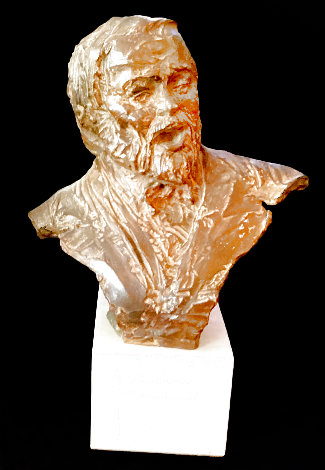 Pavarotti Bust Bronze Sculpture 2009 16 in Sculpture - Richard MacDonald
