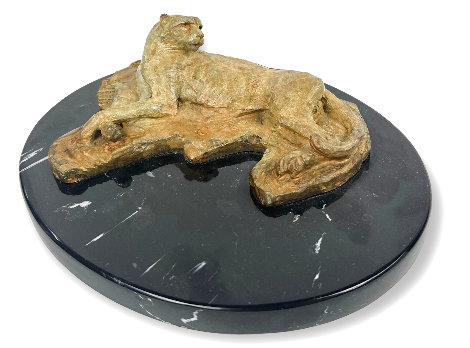 Cheetah Reclining Bronze Sculpture 12 in Sculpture - Richard MacDonald