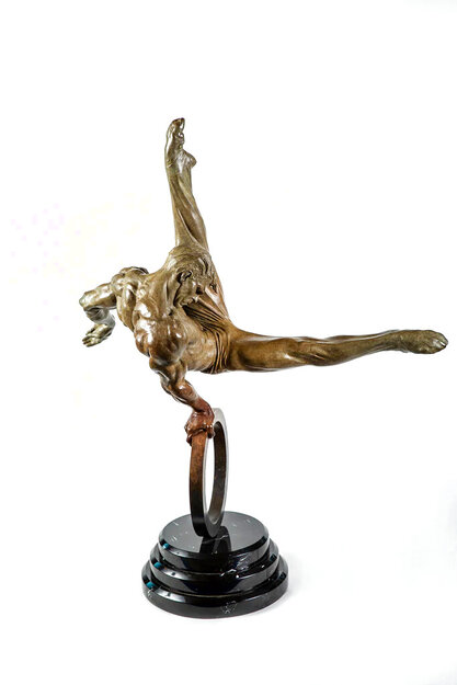 Flair Across America the Gymnast State 1 - Half Lifesize Bronze Sculpture 1995 - 45 in - Huge Sculpture - Richard MacDonald