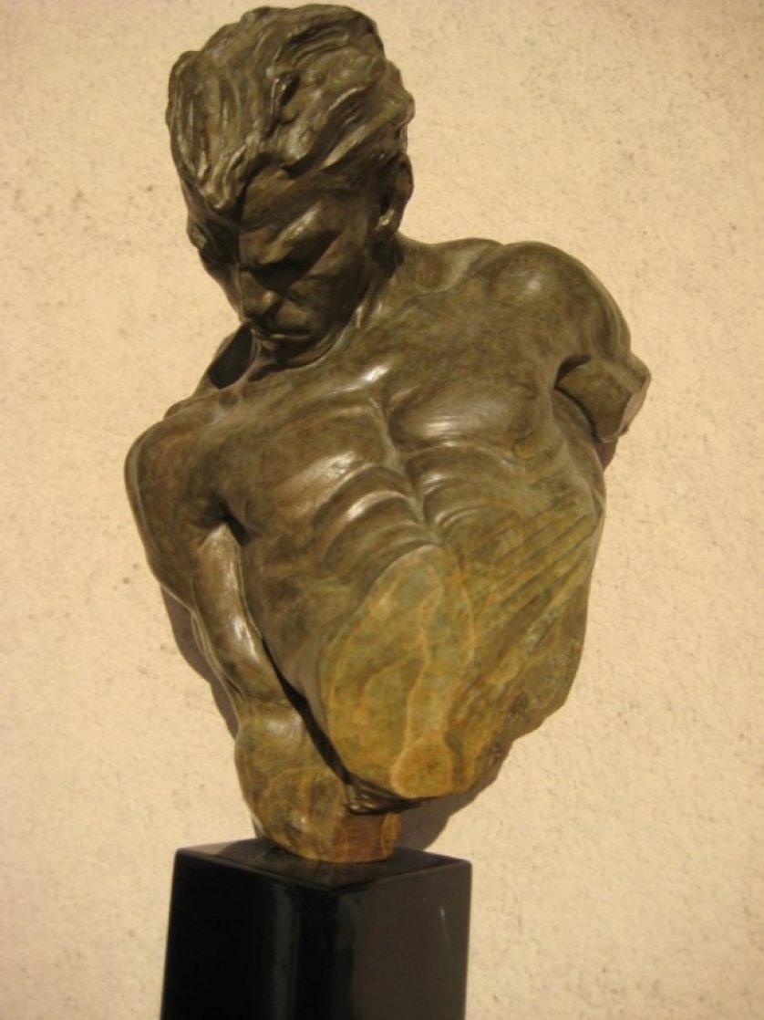 Gymnast Bronze Bust Sculpture 1995 14 in  Sculpture by Richard MacDonald