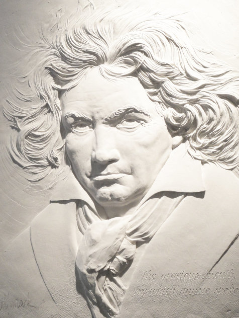 Beethoven Bonded Sand Sculpture  1984 40x31 Sculpture by Bill Mack
