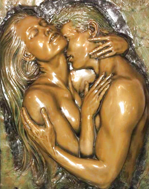 Embracing Bonded Bronze Sculpture 2005 24x18 Sculpture by Bill Mack