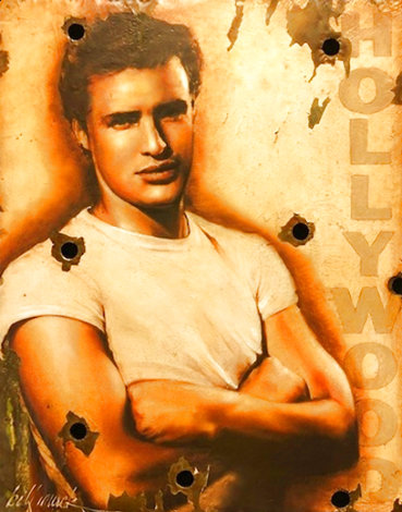 Marlon Brando Hollywood Sign 2008 46x40 Original Painting - Bill Mack