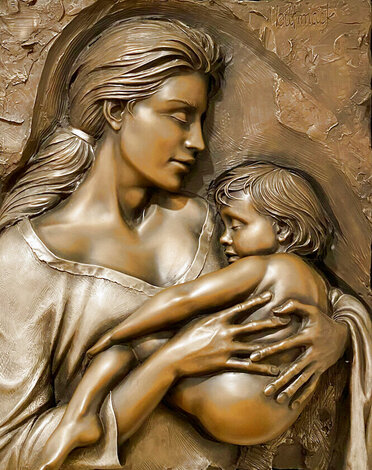 Devotion Bronze Relief Sculpture 1998 33 in Sculpture - Bill Mack