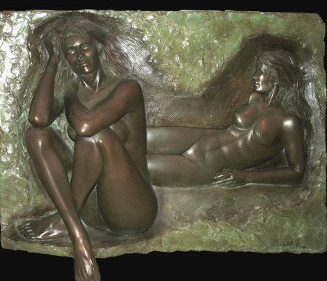 Reflection Bonded Bronze Sculpture 1987 36x49 Sculpture - Bill Mack