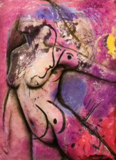 Chagall's Spirit 2008 Bonded Sand 24x32 Original Painting - Bill Mack