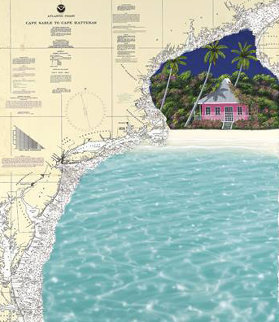 Cape to Cape on Nautical Chart 53x45 Original Painting - Dan Mackin Cape to Cape on Nautical Chart 53x45 Original Painting - Dan Mackin