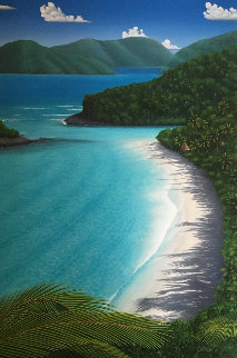 Dancing on the Beach 1991 68x48 Super Super Huge Original Painting - Dan Mackin Dancing on the Beach 1991 68x48 Super Super Huge Original Painting - Dan Mackin