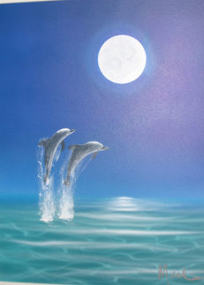 Sea Spray Moon 2000 19x15 Original Painting - Dan Mackin Sea Spray Moon 2000 19x15 Original Painting - Dan Mackin