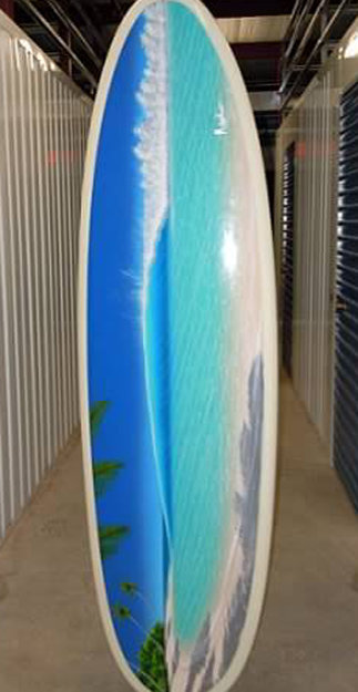 Untitled Surfboard 2008 21x80 Original Painting - Dan Mackin