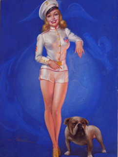 Untitled Sailor Girl Pastel 1940 40x30 Huge Original Painting - Earl MacPherson Untitled Sailor Girl Pastel 1940 40x30 Huge Original Painting - Earl MacPherson