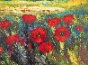 Tuscan Countryside With Poppies 2000 32x36 Original Painting by  Madjid - 2