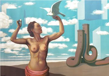 Une Jeune Femme Presente Avec Grace 1968 Limited Edition Print - Rene Magritte Une Jeune Femme Presente Avec Grace 1968 Limited Edition Print - Rene Magritte