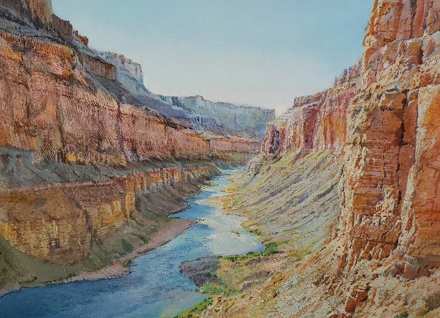 View  From Nankoweap 2004 18x24 - Arizona Grand Canyon Original Painting by Merrill Mahaffey
