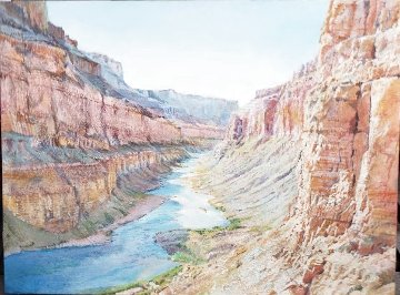 View From Nankoweap 2004 18x24 Original Painting - Merrill Mahaffey View From Nankoweap 2004 18x24 Original Painting - Merrill Mahaffey