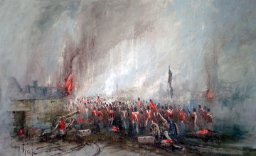 Rain, Mud And Flames of Waterloo 1975 55x37 Super Huge Original Painting - Ben Maile Rain, Mud And Flames of Waterloo 1975 55x37 Super Huge Original Painting - Ben Maile