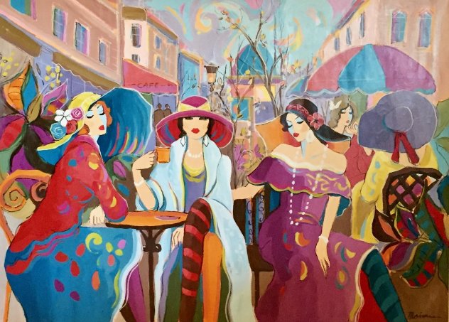 Le Bijoux 2002 53x73 Huge Original Painting by Isaac Maimon