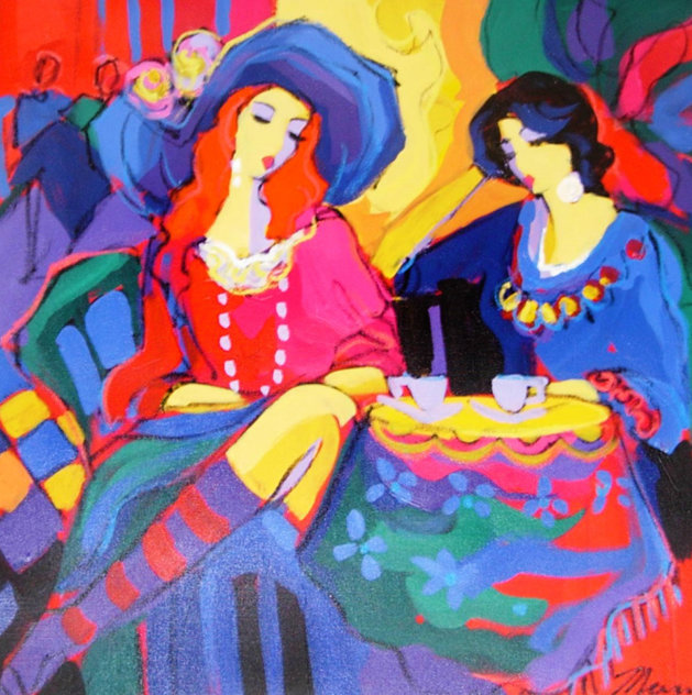 Midnight Cafe Original Painting by Isaac Maimon