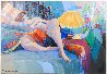 Reclining Semi-Nude Female In Her Boudoir 30x40 - Huge Original Painting by Isaac Maimon - 1