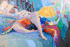 Reclining Semi-Nude Female In Her Boudoir 30x40 - Huge Original Painting by Isaac Maimon - 0