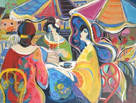 Conversations 2015 36x46 Huge Original Painting - Isaac Maimon