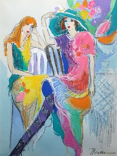 Spring Hat 1994 41x33 Huge Original Painting - Isaac Maimon Spring Hat 1994 41x33 Huge Original Painting - Isaac Maimon