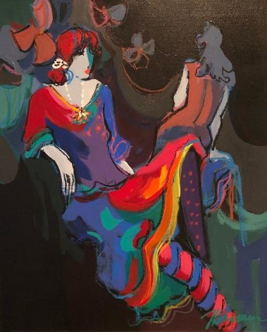 Brigitte And Noelle Suite of 2  Paintings - 1991 29x25 Original Painting - Isaac Maimon