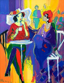 Tea Time 37x31 Original Painting - Isaac Maimon Tea Time 37x31 Original Painting - Isaac Maimon