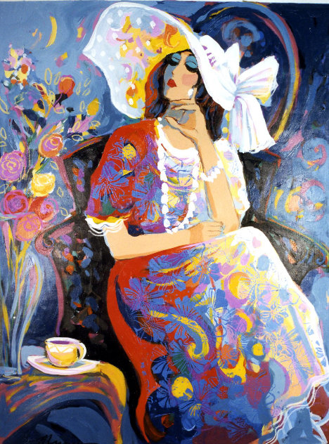 Sitting Pretty 1999 50x40 Huge Original Painting by Isaac Maimon
