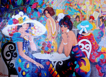 Cafe La Parisienne 2000 40x50 Huge Original Painting - Isaac Maimon Cafe La Parisienne 2000 40x50 Huge Original Painting - Isaac Maimon