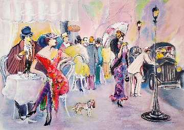 Cafe Scene Limited Edition Print - Isaac Maimon Cafe Scene Limited Edition Print - Isaac Maimon