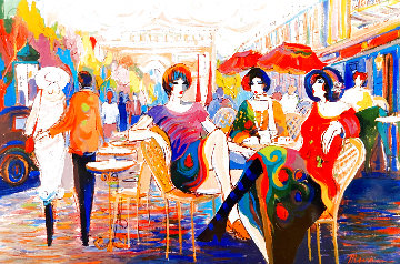 La Petite Promenade 45x65 Super Huge Original Painting - Isaac Maimon La Petite Promenade 45x65 Super Huge Original Painting - Isaac Maimon