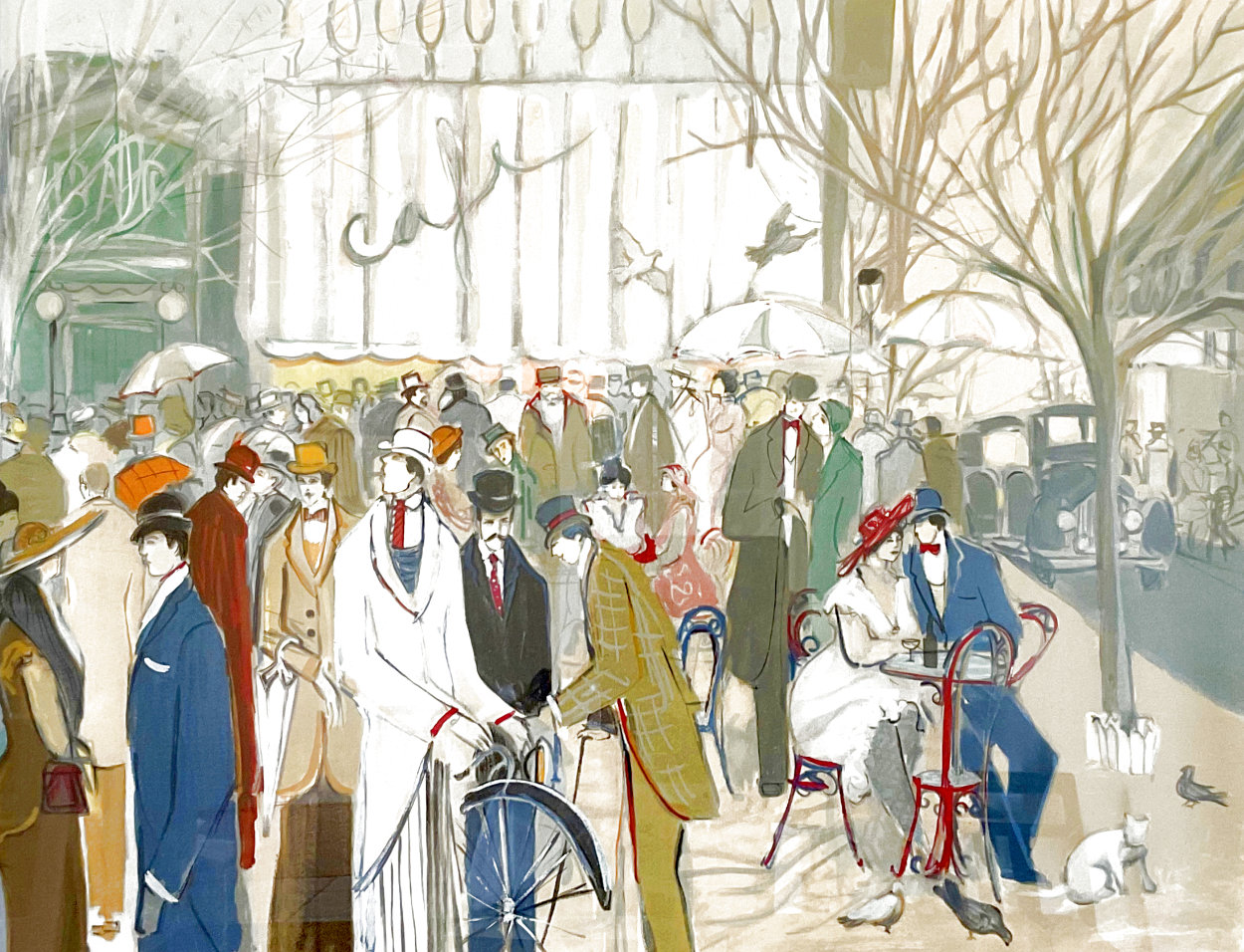 Paris Cafe 1988 - Huge Limited Edition Print by Isaac Maimon